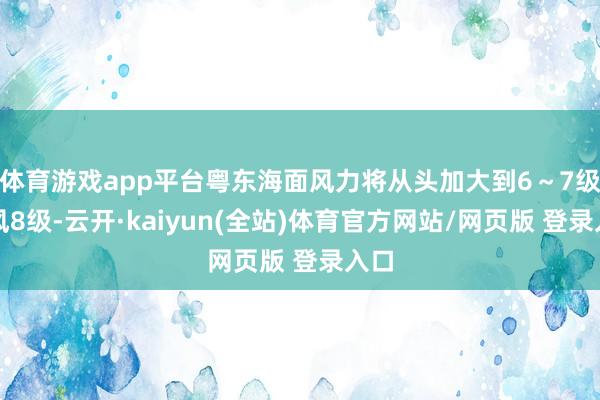 体育游戏app平台粤东海面风力将从头加大到6～7级阵风8级-云开·kaiyun(全站)体育官方网站/