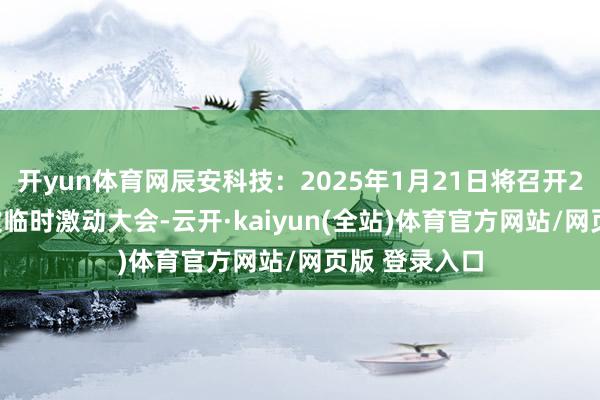 开yun体育网辰安科技：2025年1月21日将召开2025年第一次临时激动大会-云开·kaiyun(