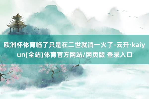 欧洲杯体育临了只是在二世就消一火了-云开·kaiyun(全站)体育官方网站/网页版 登录入口