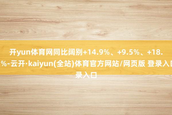 开yun体育网同比阔别+14.9%、+9.5%、+18.5%-云开·kaiyun(全站)体育官方网站