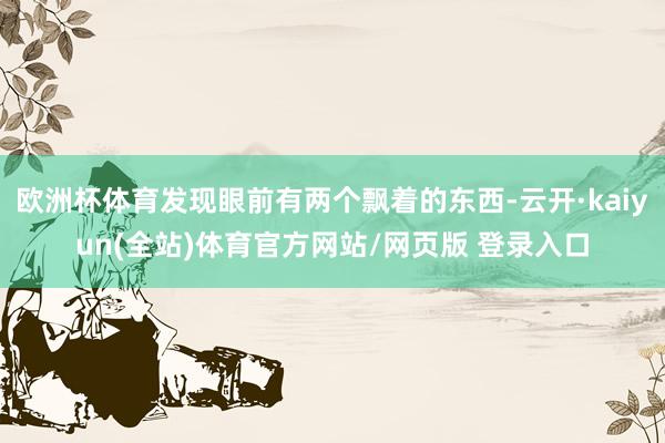 欧洲杯体育发现眼前有两个飘着的东西-云开·kaiyun(全站)体育官方网站/网页版 登录入口