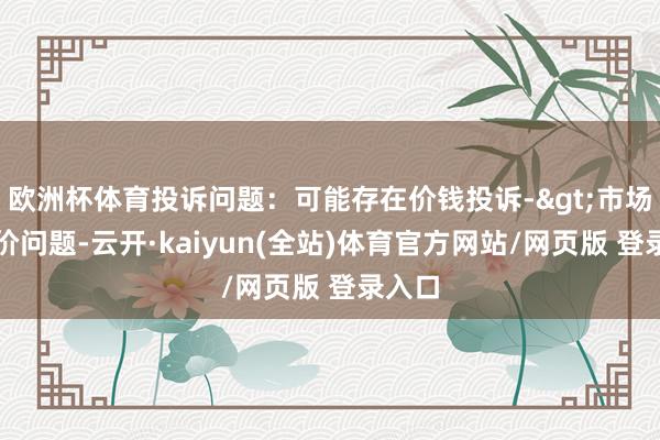 欧洲杯体育投诉问题：可能存在价钱投诉->市场调度价问题-云开·kaiyun(全站)体育官方网站