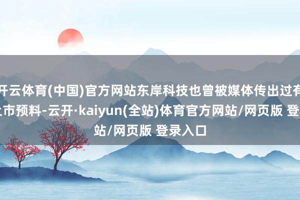 开云体育(中国)官方网站东岸科技也曾被媒体传出过有赴港上市预料-云开·kaiyun(全站)体育官方网站/网页版 登录入口