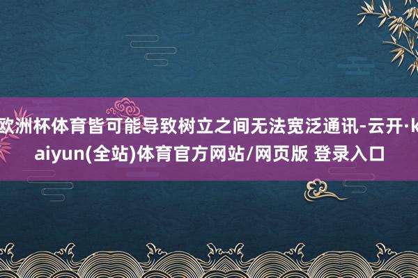 欧洲杯体育皆可能导致树立之间无法宽泛通讯-云开·kaiyun(全站)体育官方网站/网页版 登录入口