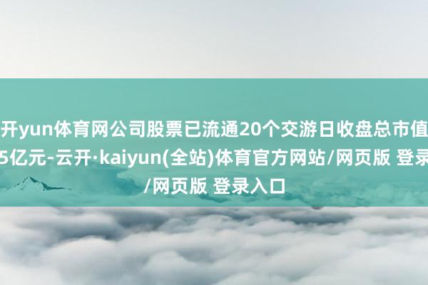 开yun体育网公司股票已流通20个交游日收盘总市值低于5亿元-云开·kaiyun(全站)体育官方网站/网页版 登录入口